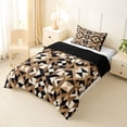 thumbnail image 2 of jejeloiu Abstract Geometric Twin Comforter Sets,Tribal Motif Bedding Set For Boys,Beige Brown,Black Reversible,2 Pieces,1 Comforter and 1 Pillowcase, 2 of 7