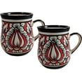 thumbnail image 1 of India Meets India Coffee Mug/Cup Ceramic Handmade | Khurja Pottery | 250 ml (Red, Black & White, 2), 1 of 5