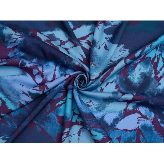 Minerva Exclusive Marbled Memory Viscose Challis Fabric Ocean - per yard