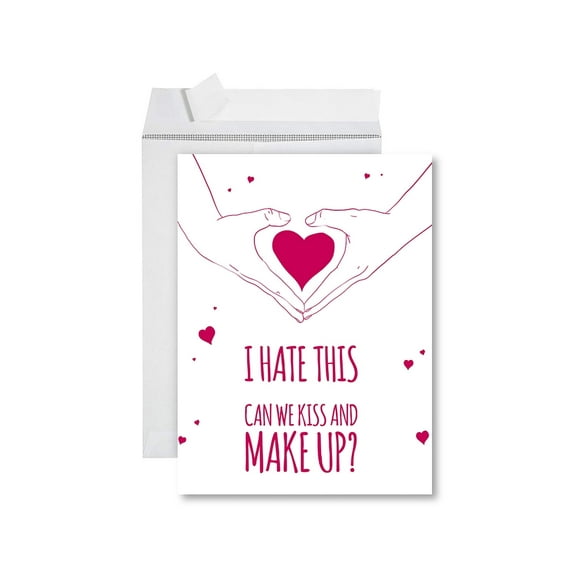 Koyal Wholesale Funny I'm Sorry Jumbo Card Can We Kiss and Make Up? Blank I'm Sorry Greeting Card with Envelope 1-Pk