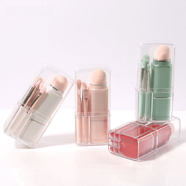 Mini brocha portátil elástica 8 en 1 para maquillaje, polvos, rubor, detalles de ojos, herramienta de maquillaje de belleza, fácil de usar, buen material