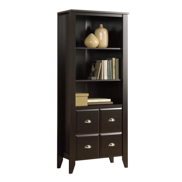 Sauder Shoal Creek Library with Doors, Jamocha Wood Finish