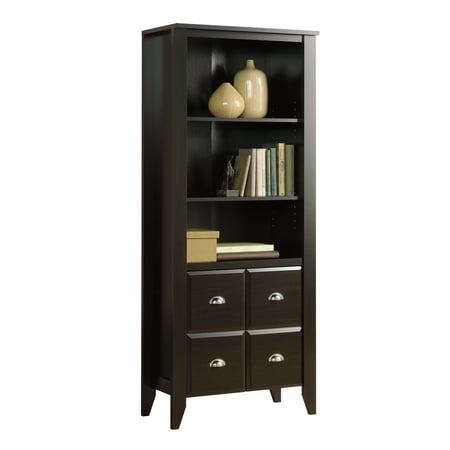 Sauder Shoal Creek Library With Doors Jamocha Wood Finish