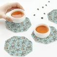 thumbnail image 4 of Leather Coasters with Heat-resistant for Drinks, Khaki Shell -标题2 Octagon, 4 of 5