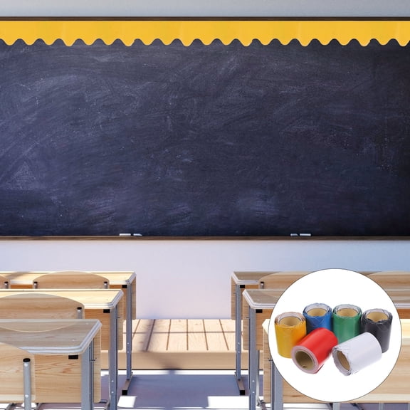 WHAMVOX Classroom Bulletin Board Borders Decorative Wave Border Trim for Decoration Assorted Color 6 Rolls