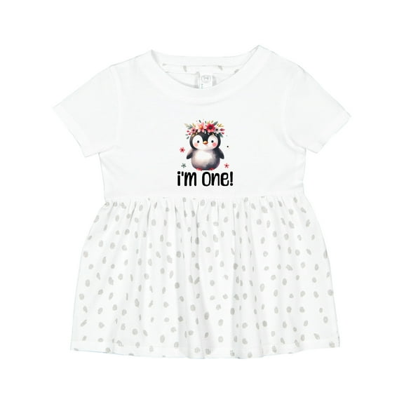Inktastic Babys First Birthday Penguin 1 Year Old Girl Girls Baby Dress