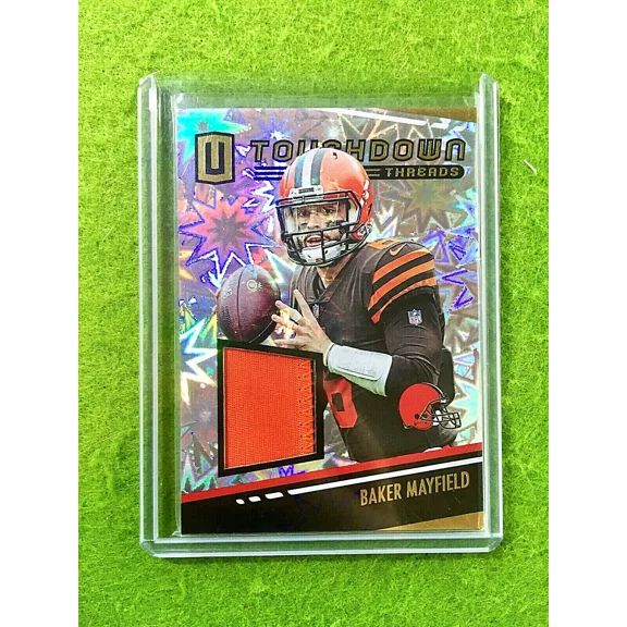 BAKER MAYFIELD IMPACT PRIZM JERSEY CARD # /75 BROWNS 2019 Panini Unparalleled SP