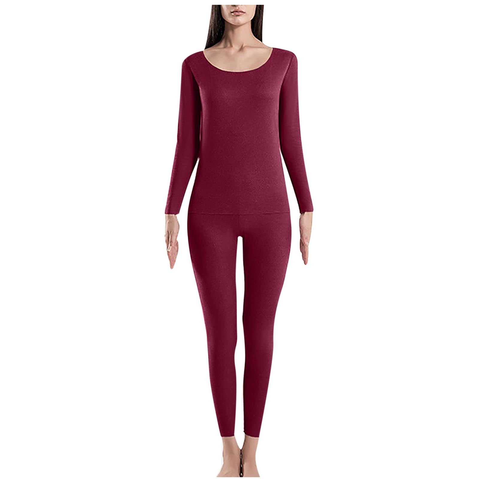 Women's Thermal Underwear Set Soft Cozy Long Johns Winter Warm Base Layer  Top & Bottom Pajama Set for Cold Weather Womens Clothes 