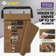 thumbnail image 5 of AKOZLIN Funda para rollo de cuchillo de cocinero con 10 ranuras y 1 bolsillo grande con cremallera de lona encerada, port&aacute;til con correa ajustable y 30 protectores de cuchillo, negro (Marr&, 5 of 8