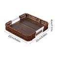 thumbnail image 2 of Woven Serving Tray Handwoven Storage Basket for Coffee Table Fruit Decorative Woven-Look Ottoman Tray 10.24 Inch Plastic Storage, 2 of 6