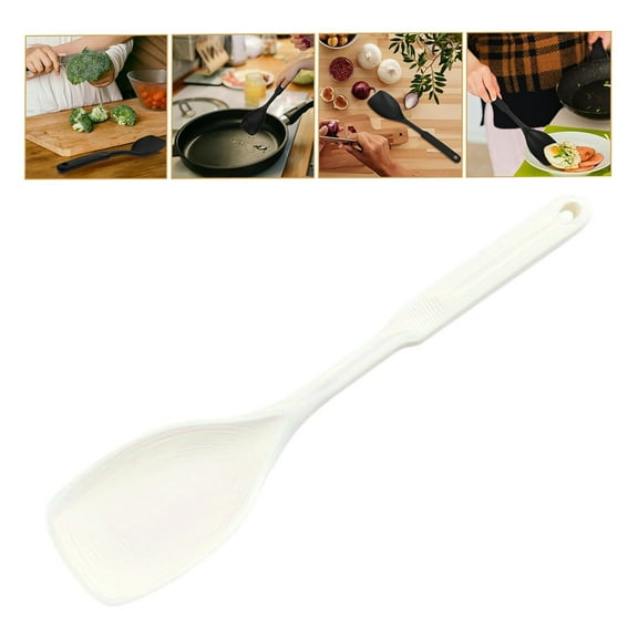 Large Silicone Cooking Spoon Set Non Stick Solid Utensil With Measurement Mark For Mixing Serving Draining Scooping Scraping Heat Kitchen Tool