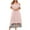 Pink, variant on Fesfesfes Plus Size Wedding Gust Dress for Women Cold Shoulder Short Sleeve Long Dress Casual Solid Color Hollow Out Lace Splicing Semi Formal Party Dress