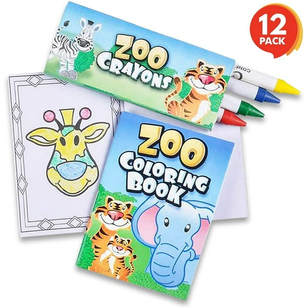 Download Gold Toy Zoo Animal Mini Coloring Book Kit - 12 Sets ...