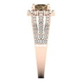 thumbnail image 3 of 1.76ct round cut champagne Zircon 14k rose gold halo Bridal Wedding Engagement Promise Anniversary Ring for Women size 10, 3 of 8