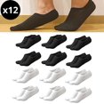 thumbnail image 2 of Calcetines Invisibles para Hombre y Mujer,12pares, Calcetas Deportivas Algodon Transpirables,Tines Cortos con Antideslizantes de Silicona, Calcetines bajos, 2 of 5