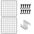thumbnail image 4 of 1Set Grid Photo Wall Grid Wall Organizer Square Iron Wall Grid Board Wire Wall Grid with Hooks, 4 of 9