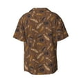 thumbnail image 6 of Lsque Autumn Pinecone Plants print Men's Cuban Collar Short Sleeve Shirt Summer Beachwear Casual Button Down Fashionable Vacation Leisure Shirt-3X-Large, 6 of 7