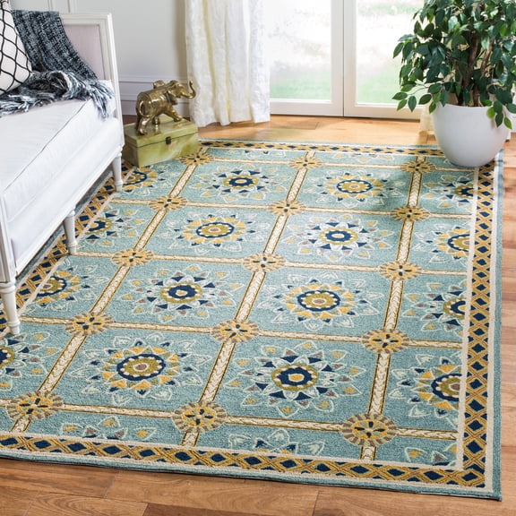 Safavieh Easy Care Marcus Floral Area Rug, Light Blue/Dark Blue, 2' x 3'