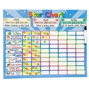 Roscoe Learning Responsibility Star Chart | Customize for 1-3 Kids | Magnetic Chore Reward System