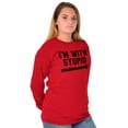 thumbnail image 3 of I'm With Stupid Classic Rude Insult Plus Size Long Sleeve Graphic Tee Shirt Brisco Brands 3X, 3 of 5