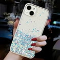 thumbnail image 5 of Luminous Case for iPhone 13, Glow in the Dark Fluorescent Glitter Case for Women Girls, Bling Sparkle Lightweight Slim Shockproof Protective Phone Cover for iPhone 13, White, 5 of 6
