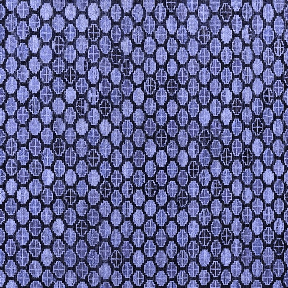 Ahgly Company Machine Washable Indoor Square Abstract Blue Modern Area Rugs, 6' Square