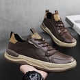 thumbnail image 3 of Men'S  Low-Top Sneakers - Cushioned PVC Sole，Glossy Synthetic Cover Upper, Non-Slip Traction - Unisex Everyday Comfortable Walking Shoes for Men ,Minimalist Casual Shoes with Arch Support &, 3 of 5