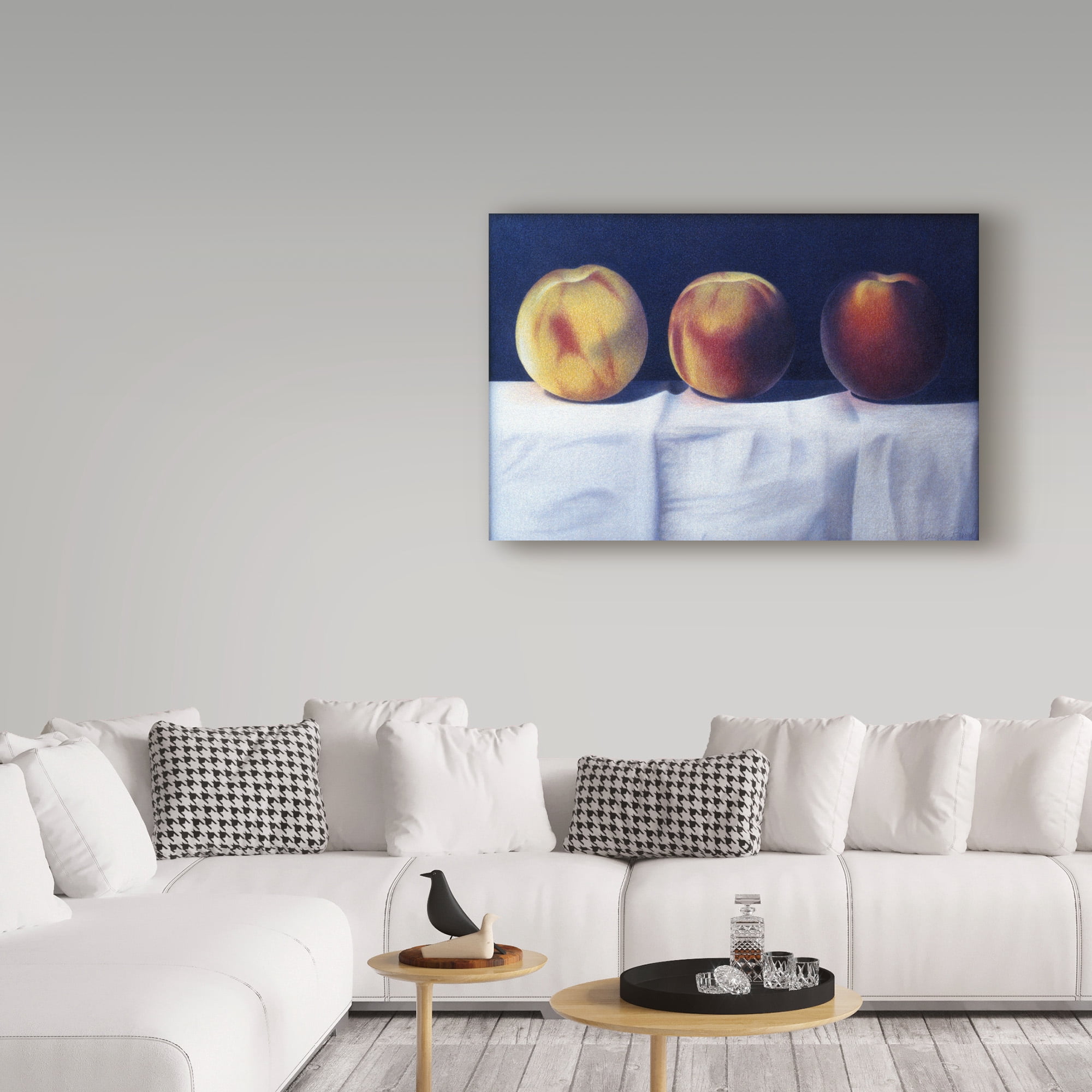 Trademark Fine Art 'Three Peaches' Canvas Art by Cecile Baird