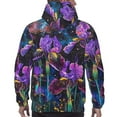 thumbnail image 7 of Xecao Starry Night Iris Field Pattern Men's Adult Pullover Hoodie,Hooded Sweatshirt-X-Large, 7 of 7