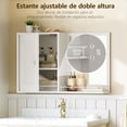thumbnail image 4 of Armario de Baño con Espejo, Armario de Pared, Botiquín Baño con Espejo,Altura regulable,Ajuste de Altura Del Estante en 2 Niveles,Puerta con Cierre Magnético 60X19X40CM(Blanco), 4 of 8