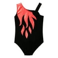 thumbnail image 5 of iixpin Kids Girls One Shoulder Athletic Dance Gymnastic Leotards Unitard Bodysuit Skating Outfit Dancewear Red 8, 5 of 6