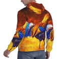 thumbnail image 3 of Bingfone Colorful Rooster Men'S Drawstring Hoodie Long Sleeve Pocket Sweatshirts-X-Large, 3 of 9