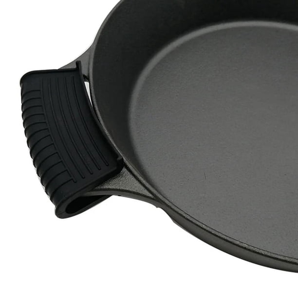 1 pieza de silicona antiescaldaduras con clip para guantes de horno, bandeja, olla, plato, cuenco, soporte para calentar olla de sopa, clip fijo y grueso, utensilios de cocina, color negro