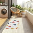thumbnail image 6 of Yayeee Doormat for Indoor Entrance 32" x 20" Non Slippery Floor Rug, White Abstract Triangles, 6 of 8