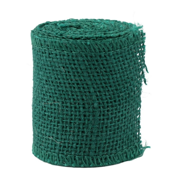 Langeriy 2M Jute Burlap Ribbon Roll for Christmas Decoration (Dark Green)