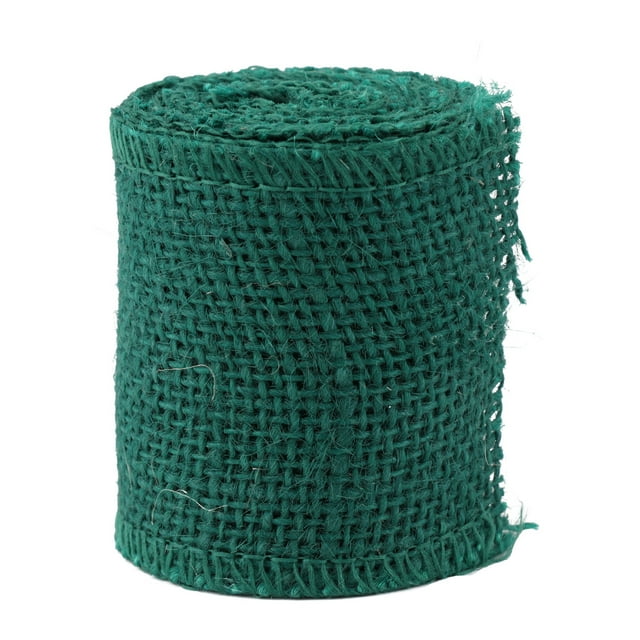 Rollo de cinta de yute de 2 m para decoración navideña (verde oscuro)