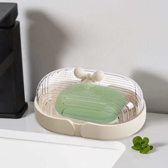 Amacok Soap Boxes with Window, Transparent Plastic Soap Case Holder Portable Clear Soap Container Box for Home Kitchen, Large Size