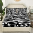 thumbnail image 3 of Erosebridal Zebra Print Bed Sheets Set Black and White King Size Sheet Sets, Wild Animal Theme Sheets Safari Wildlife Bed Set, Abstract Stripe Flat Sheet Microfiber Super Cozy 4pcs, 3 of 6