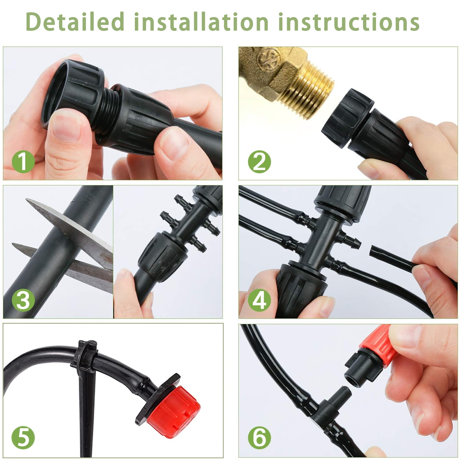 HXXF Drip Irrigation Kit, 132FT/40M+33FT/10M Drip Irrigation Hose+197PCS Garden Drip Irrigation System, Automatic Irrigation Equipment for Garden Greenhouse, Flower Bed,Patio,Lawn