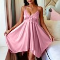 thumbnail image 2 of Women's Sleepwear Zaewscy Women's Casual Summer Short-style Lace Knee-length Nightgown With Bow Decoration Orange Free Size, 2 of 9