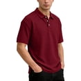 thumbnail image 5 of Breeze Polo Shirts for Men Beer Belly Texture Stretchy Quick Dry Golf Shirt Summer Casual Short Sleeve Collared Top,4XL,Wine, 5 of 6