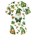 thumbnail image 6 of Feancey Holiday Scrubs for Women Plus Size St. Patrick's Day Scrub Tops Lucky Irish Shamrock Print Working T-Shirts Loose Fit Casual Short Sleeve V Neck Nursing Uniforms Green L, 6 of 6