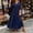 *Navy, variant on ClodeEU Women's V Neck 3/4 Sleeve Tiered Maxi Dress, Bohemian Casual Summer Dress Beige,Women's Plus XXL