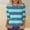 Blue, variant on T Shirts for Women Spring 2026 Crew Neck Casual Basic Tops Fashion Summer 3/4 Sleeve Striped Tee