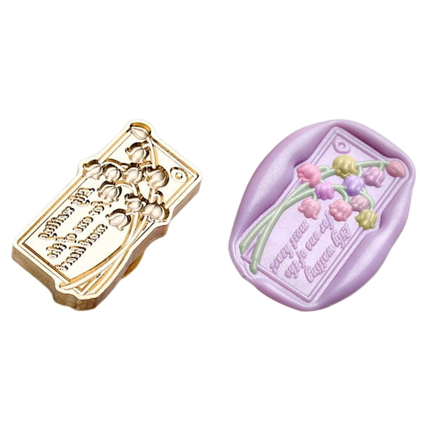 Cabeza De Sello Serie de plantas de campanas eólicas, cabeza de sello de sellado, cobre cuadrado, suministros para manualidades DIY Likrtyny Libre de BPA