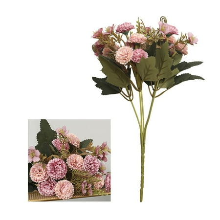 Birthday Flower Bouquet Artificial Flowers Fake Silk Carnations, 11 Heads Bridal Bouquet Plastic Flower Arrangement for Mother's Day Birthday Weddings Anniversary Party Home Garden Decor ()
