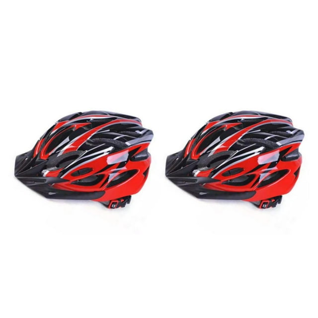 Maytalsory Adjustable Mens Cycle - Impact Resistance Quick-drying Lining Adjustable Size PC Lightweight For Sweat Absorbing Black Red 2Set