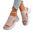 thumbnail image 2 of Women Platform Sandals Open Toe Breathable Mesh Sandals Comfortable Summer Beach Thick Shoes Casual Outdoor Walking Sandal Footwear Pink 36, 2 of 6