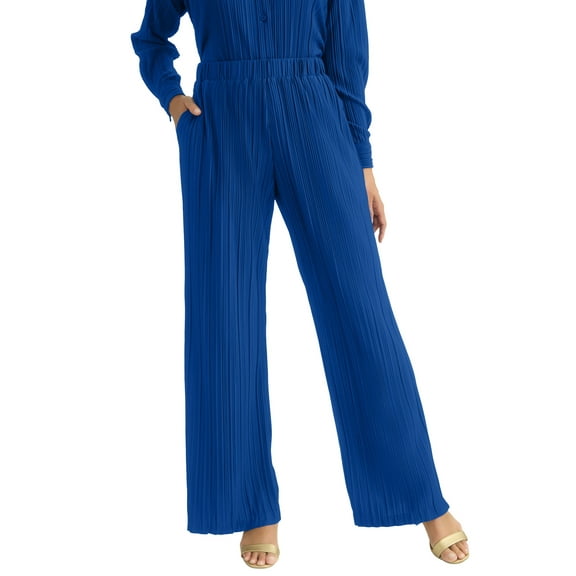 Jessica London Women's Plus Size Plisse Wide-Leg Trouser