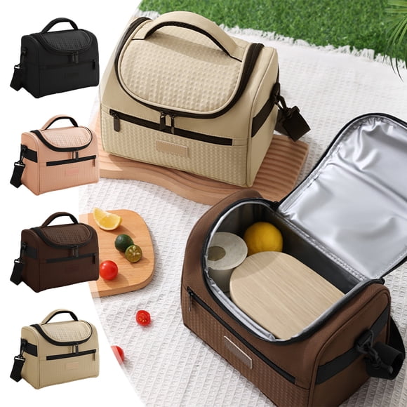 Xihbxyly Bolsa Térmica para Almuerzo, Bolsa Térmica a Prueba de Fugas, Correa Ajustable para El Hombro, Diseño Elegante, Almacenamiento Multifunción, para El Trabajo, La Escuela, Picnic, Viajes, Lige
